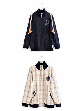 Vintage Y2K Akademiks White/Navy/Orange Reversible Jacket – Size 2X EUC